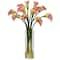 20" Pink Mini Calla Lily In Glass Cylinder Vase
